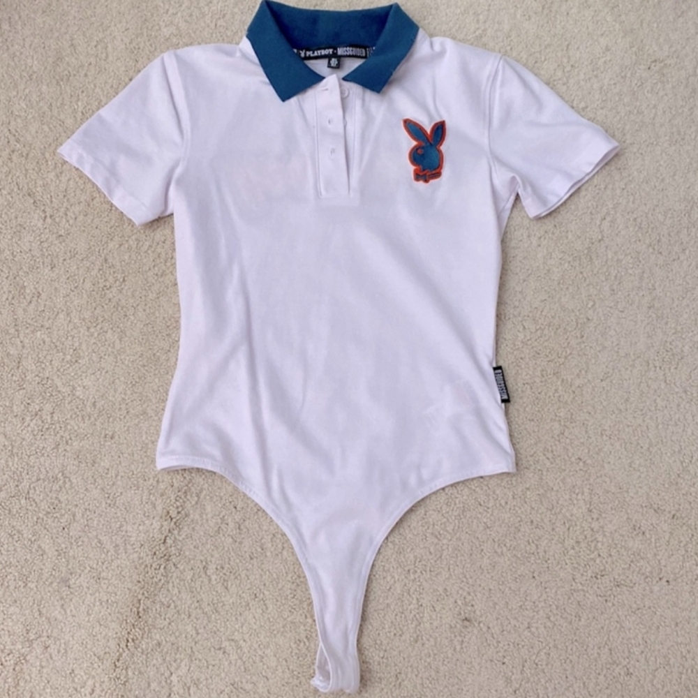 PLAYBOY White and Blue Polo Bodysuit